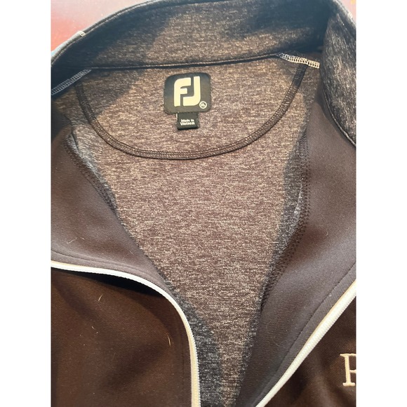 FJ FootJoy RBC Mens Golf 1/4 Zip Pullover Sweater XL Black Heathered Performance - Picture 4 of 10